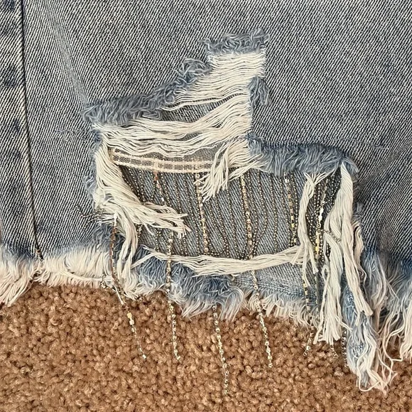 Insane Gene Rhinestone Fringe Cut Off Shorts - Picture 11 of 14